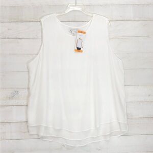 Cristina B Wm's Sleeveless Top • Sz XXL • White • NWT
